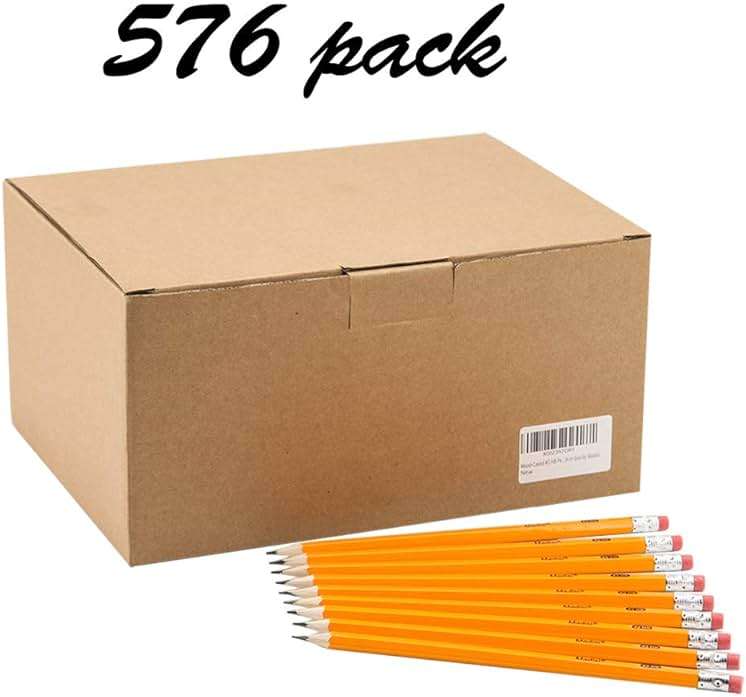 Madisi Wood-Cased #2 HB Pencils, Yellow, Pre-sharpened, Bulk Pack, 576 pencils in box - Image 3