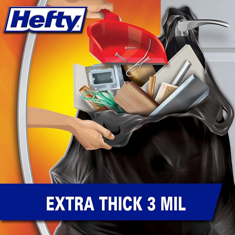 Hefty Load & Carry Heavy Duty Contractor Large Trash Bags, 42 Gallon, 26 Count - Image 3