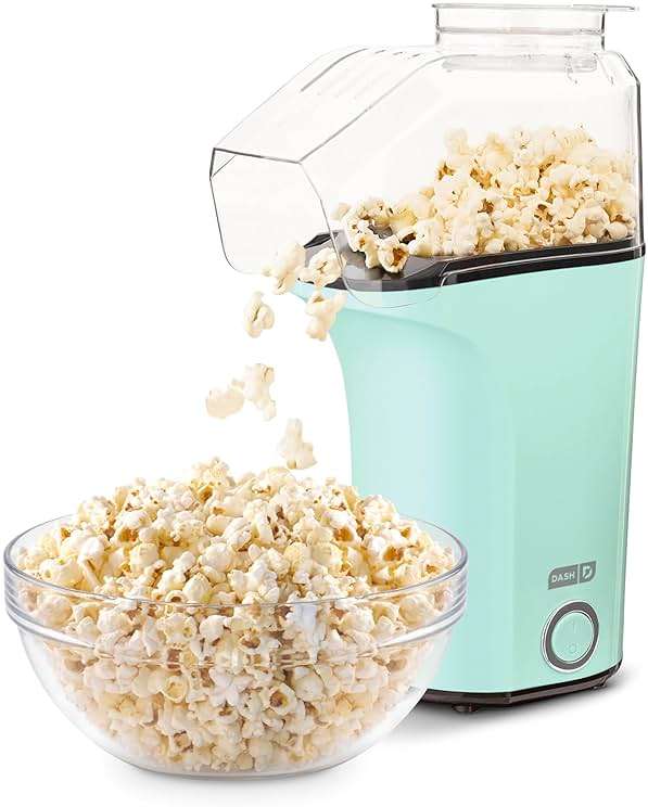 DASH Fresh Pop Popcorn Maker - Oil-Free, Air Popcorn Popper - With Measuring Cup & Recipe Guide - Perfect for Movie Nights - 16 Cups, Aqua - Image 1