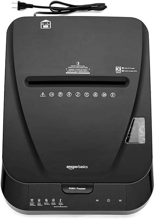Amazon Basics 150-Sheet Autofeed Micro-Cut Paper and Credit Card Shredder, High Security Level P-4 with 8.5-Gallon Bin, 60-Minute Continuous Run Time, Black - Image 6