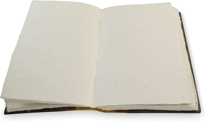 Kathmandu Valley Co. Nepali Collector Vintage Journal, Leather & Lokta Writing Hardcover Office Notebook Planner with Handmade Paper. Made in The Himalayas of Nepal. (6x9 Dark Walnut) - Image 4