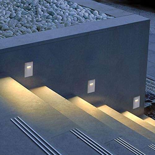 Ciata LED Stair Lights Indoor - Step Lights Outdoor Stair Light 3 Watt, Warm White Stairway Lighting for Outdoor and Indoor Stairs 3000K Concrete, Home Theater Lighting - Silver Finish, Vertical - Image 5