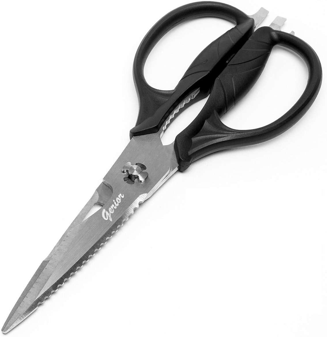 Kitchen Scissors - Heavy Duty Shears for Cutting Chicken, Poultry, Food, Meat - Black Handle - Image 1