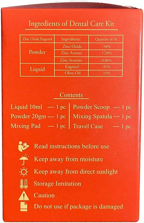 Zinc Oxide Eugenol Dental Cement Kit for Crowns, Bridges & Fillings | Includes Powder, Liquid & Mixing Accessories - Image 3