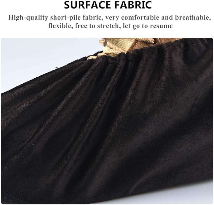PlasMaller 5 Pairs Non Slip Washable Reusable Shoes Covers For Household Thickened Boots, Black, L - Image 5