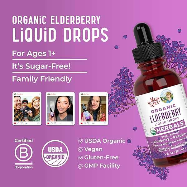 MARYRUTH'S Elderberry Liquid Drops for Adults & Kids | Immune Support | Antioxidant | Overall Wellness | Elder Berry Extract | USDA Organic | Sugar Free | Vegan | Non-GMO | Gluten Free | 1 Fl Oz - Image 8