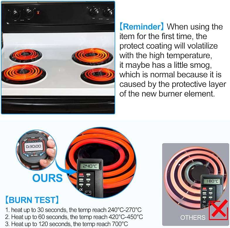 S-Union 4 Pack MP22YA Electric Range Burner Element Unit Set - 2 pcs MP15YA 6" and 2 pcs MP21YA 8" Replacement for Hardwick & Kenmore & Maytag & Norge & Whirlpool Electric Range Stove - Image 4