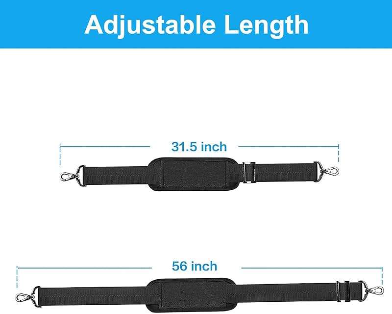 MOSISO 56 inch Shoulder Strap, Adjustable Thick Soft Universal Replacement Non-Slip Fit Padded with Metal Swivel Hooks for Laptop Shoulder Bag/Laptop Messenger Bag/Crossbody Bag, Black - Image 3