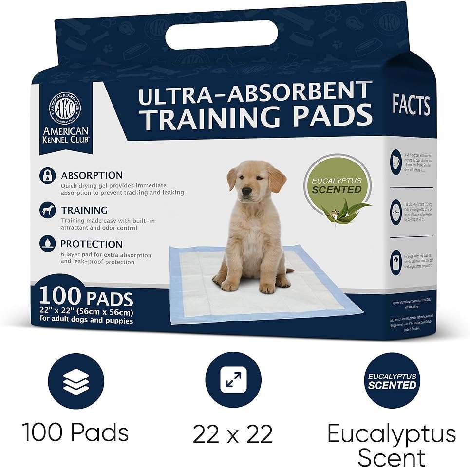 AMERICAN KENNEL CLUB AKC62975 6-Layer Leak-proof Puppy Training Pads - 22x22 Inches, Green, Synthetic, Disposable-Pet-Training-Pads, Pack of 100 - Image 2
