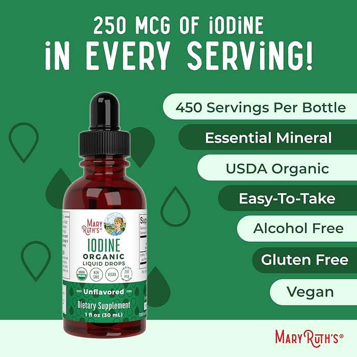 MaryRuth Organics Iodine Liquid Drops | Potassium Iodide | 1 Year Supply | 450 Servings | Thyroid Health | USDA Organic| Vegan | Non-GMO | Gluten Free | 1 Fl Oz - Image 7