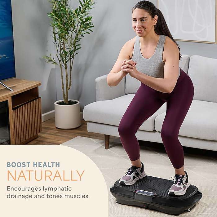 Lifepro Waver Vibration Plate Exercise Machine for Lymphatic Drainage, Muscle Activation, Full-Body Workout Vibrating Platform with Loop Bands, Fitness Equipment for Strength Toning & Fat Loss - Image 2