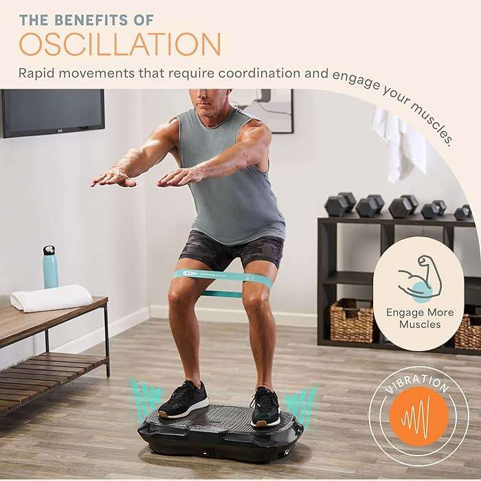 Lifepro Waver Vibration Plate Exercise Machine for Lymphatic Drainage, Muscle Activation, Full-Body Workout Vibrating Platform with Loop Bands, Fitness Equipment for Strength Toning & Fat Loss - Image 4