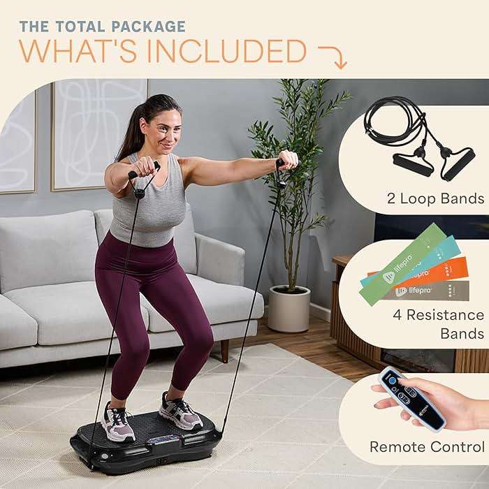 Lifepro Waver Vibration Plate Exercise Machine for Lymphatic Drainage, Muscle Activation, Full-Body Workout Vibrating Platform with Loop Bands, Fitness Equipment for Strength Toning & Fat Loss - Image 8