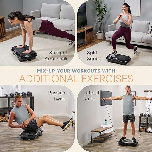 Lifepro Waver Vibration Plate Exercise Machine for Lymphatic Drainage, Muscle Activation, Full-Body Workout Vibrating Platform with Loop Bands, Fitness Equipment for Strength Toning & Fat Loss - Image 9