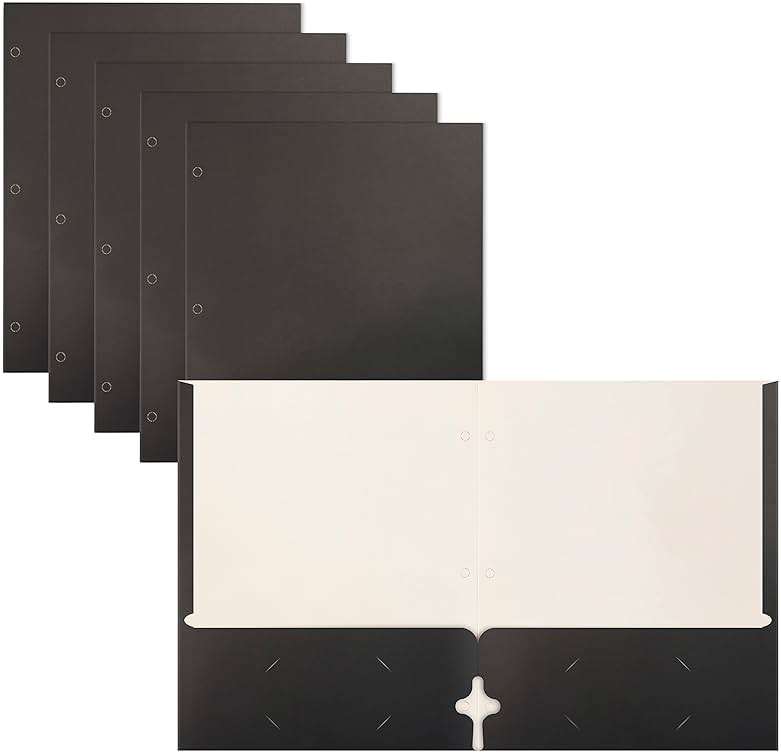 Better Office Products Two Pocket Portfolio Folders, 50-Pack, Black, Letter Size Paper Folders, 50 Pieces, Black - Image 1