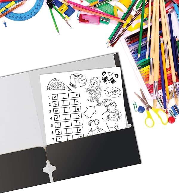 Better Office Products Two Pocket Portfolio Folders, 50-Pack, Black, Letter Size Paper Folders, 50 Pieces, Black - Image 2
