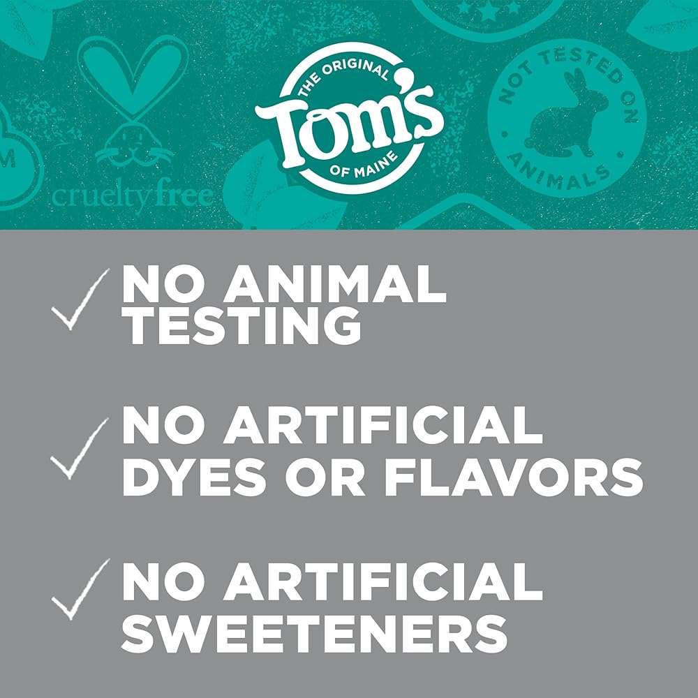 Tom's of Maine Natural Luminous White Toothpaste with Fluoride, Clean Mint, 4.0 oz. 3-Pack - Image 6