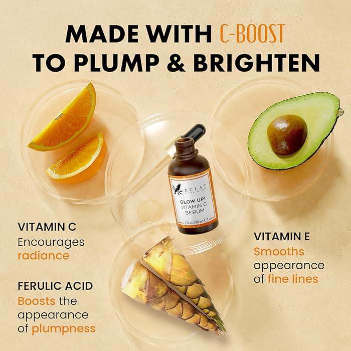 Eclat Skincare Vitamin C Serum - Skin Care for Dark Spots, Vitamin C Serum for Face with Hyaluronic Acid, Ferulic Acid, & Vit E - Anti Aging and Skin Brightening Vit C Formula for Face Care 1 Fl Oz - Image 2