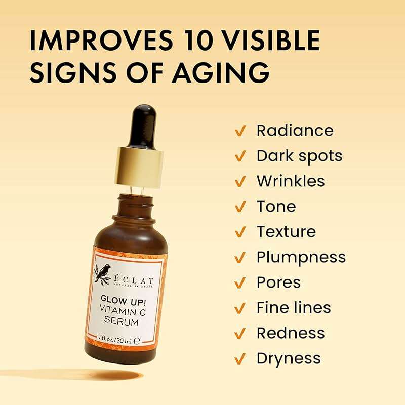 Eclat Skincare Vitamin C Serum - Skin Care for Dark Spots, Vitamin C Serum for Face with Hyaluronic Acid, Ferulic Acid, & Vit E - Anti Aging and Skin Brightening Vit C Formula for Face Care 1 Fl Oz - Image 4