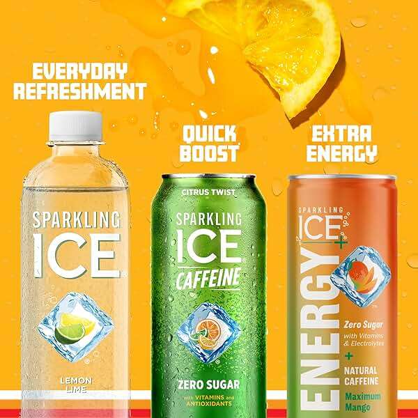 Sparkling Ice Caffeine Citrus Twist Sparkling Water with Caffeine, Zero Sugar, with Antioxidants and Vitamins,16 fl oz Cans (Pack Of 12) - Image 6