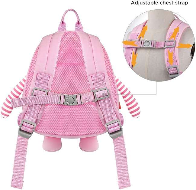 GAGAKU Toddler Backpack with Leash - Mini Kids Backpacks for Girls 2-5 Years Child Safety Backpack 3D Cartoon Animal Anti-Lost Preschool Backpack - Pink - Image 4