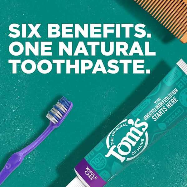 Tom's of Maine Whole Care Natural Toothpaste with Fluoride, Peppermint, 4 oz. 3-Pack (Packaging May Vary) - Image 3