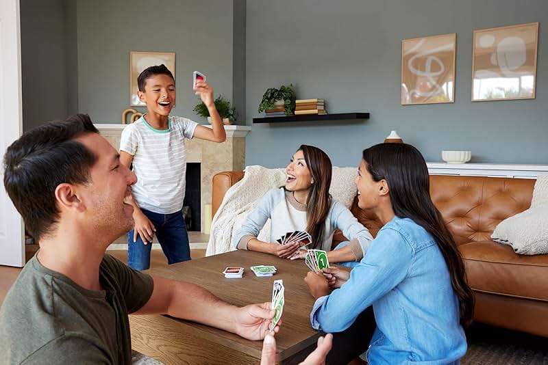 Mattel Games UNO Card Game for Kid, Adult & Family Nights & Parties, Travel & Vacations, Color Blind Accessible & Customizable Deck (Amazon Exclusive) - Image 2