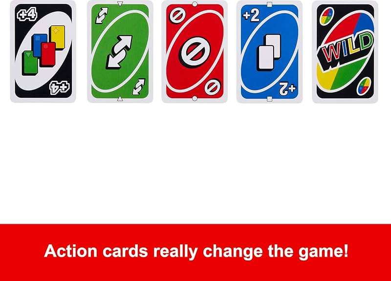 Mattel Games UNO Card Game for Kid, Adult & Family Nights & Parties, Travel & Vacations, Color Blind Accessible & Customizable Deck (Amazon Exclusive) - Image 4