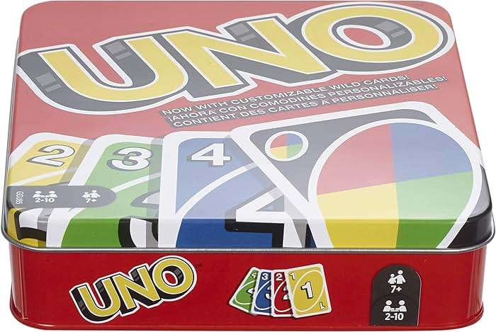 Mattel Games UNO Card Game for Kid, Adult & Family Nights & Parties, Travel & Vacations, Color Blind Accessible & Customizable Deck (Amazon Exclusive) - Image 7