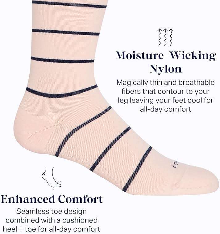 Comrad Nylon Knee High Socks - 15-20mmHg Graduated Compression Socks - Soft & Breathable Support Unisex Socks - Image 4