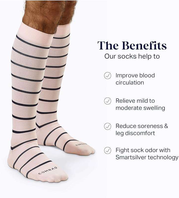 Comrad Nylon Knee High Socks - 15-20mmHg Graduated Compression Socks - Soft & Breathable Support Unisex Socks - Image 5