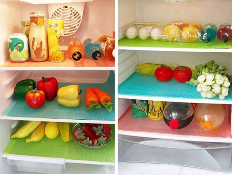 AKINLY 9 Pack Refrigerator Mats,Washable Fridge Mats Liners Easy to Clear Fridge Pads Mat Shelves Drawer Table Mats Refrigerator Liners for Shelves,3Red/3Green/3Blue - Image 2