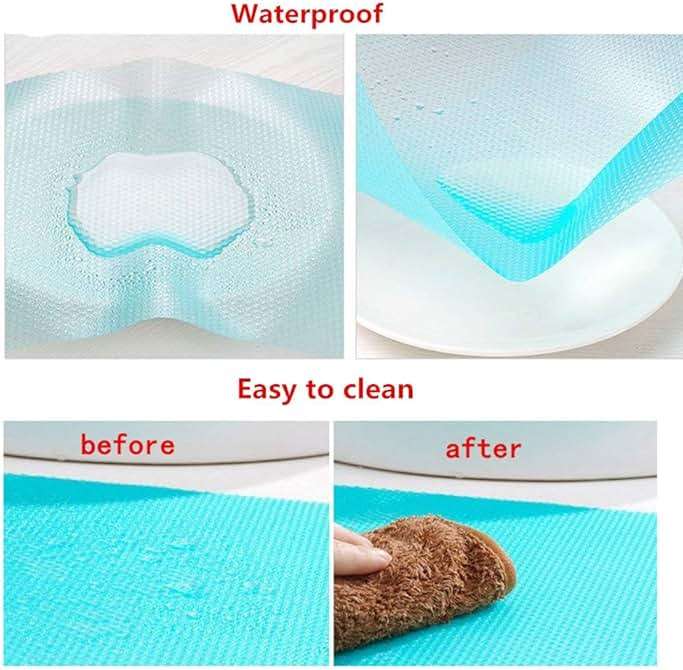 AKINLY 9 Pack Refrigerator Mats,Washable Fridge Mats Liners Easy to Clear Fridge Pads Mat Shelves Drawer Table Mats Refrigerator Liners for Shelves,3Red/3Green/3Blue - Image 3