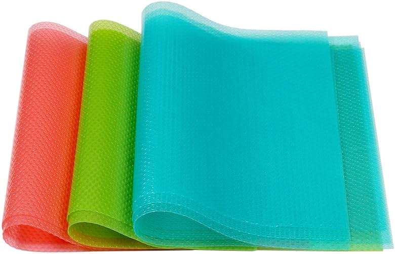 AKINLY 9 Pack Refrigerator Mats,Washable Fridge Mats Liners Easy to Clear Fridge Pads Mat Shelves Drawer Table Mats Refrigerator Liners for Shelves,3Red/3Green/3Blue - Image 4