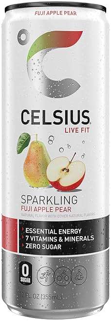 CELSIUS Sparkling Fuji Apple Pear, Sugar Free Energy Drink, 12 Fl Oz (Pack of 12) - Image 5