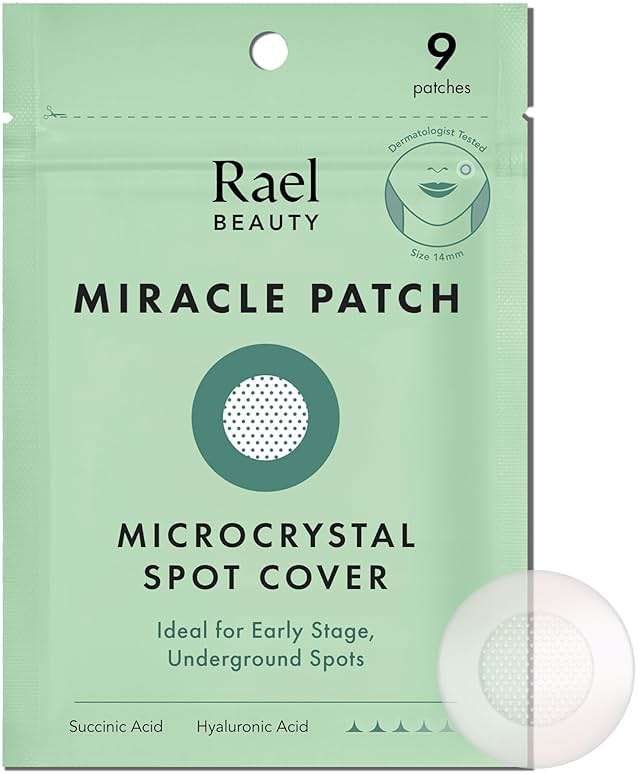 Rael Pimple Patches, Miracle Microcrystal Spot Cover - Hydrocolloid Acne Pimple Patch with Tea Tree Oil, Early Stage Zits and Blemish, Korean Skin Care (9 Count) - Image 1
