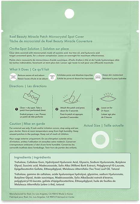 Rael Pimple Patches, Miracle Microcrystal Spot Cover - Hydrocolloid Acne Pimple Patch with Tea Tree Oil, Early Stage Zits and Blemish, Korean Skin Care (9 Count) - Image 9
