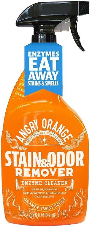 Angry Orange Stain Remover - 32oz Enzyme Pet Cleaner - Dog & Cat Urine Destroyer and Stain Remover - Citrus Spray Cleaning Solution - Puppy Supplies - Image 1