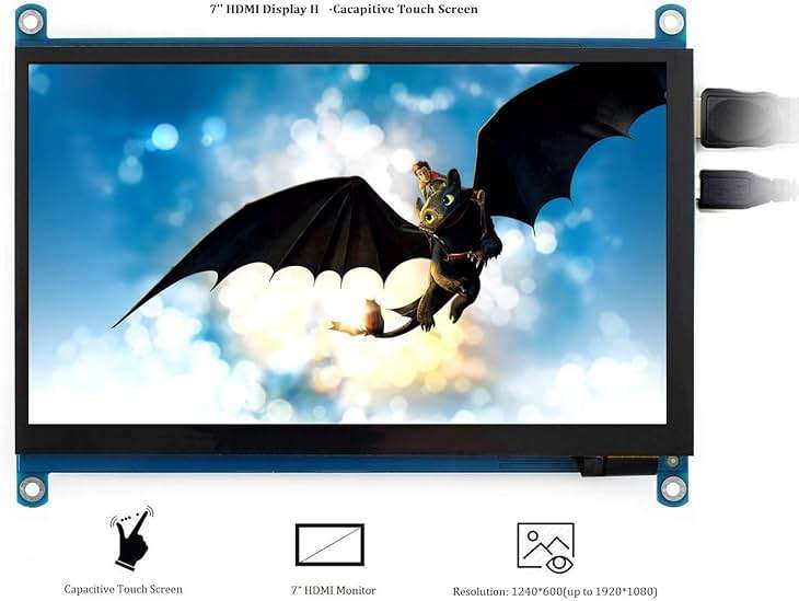 Waveshare 7inch HDMI LCD (H) 1024x600 IPS Capacitive Touch Screen LCD Display HDMI Module for Raspberry Pi, Jetson Nano, BB Black, Banana Pi, Microsoft XBOX360 and Nintendo Switch - Image 3