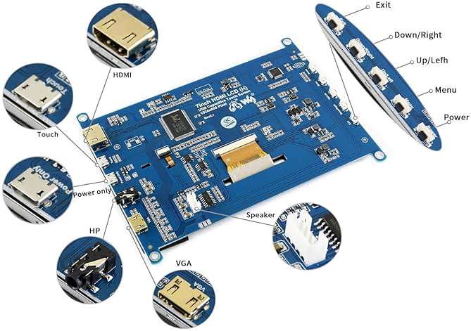 Waveshare 7inch HDMI LCD (H) 1024x600 IPS Capacitive Touch Screen LCD Display HDMI Module for Raspberry Pi, Jetson Nano, BB Black, Banana Pi, Microsoft XBOX360 and Nintendo Switch - Image 6