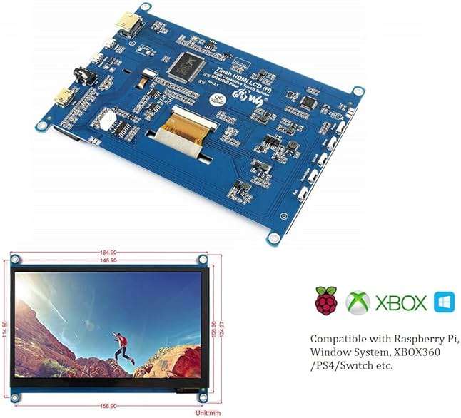 Waveshare 7inch HDMI LCD (H) 1024x600 IPS Capacitive Touch Screen LCD Display HDMI Module for Raspberry Pi, Jetson Nano, BB Black, Banana Pi, Microsoft XBOX360 and Nintendo Switch - Image 7