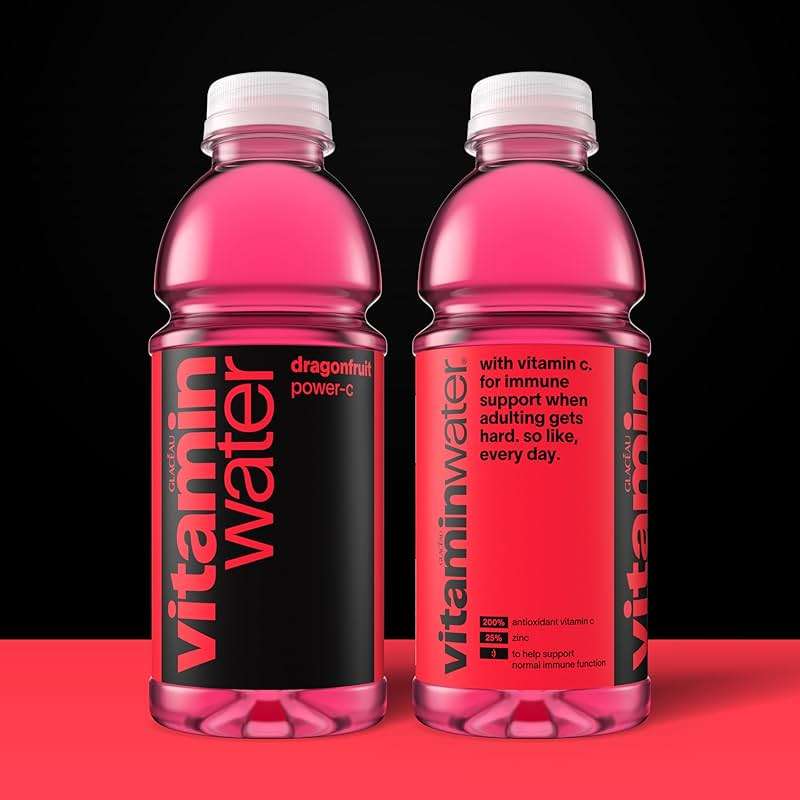 vitaminwater Power-C Dragonfruit Nutrient Enhanced Flavored Water Beverage, 20 fl oz Bottles, 12 Pack - Image 2