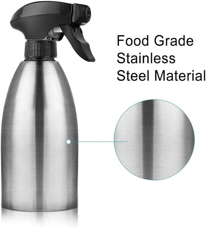 Accmor Olive Oil Sprayer, Vinegar Sprayer Dispenser, Safety Exquisitely Stainless Steel Container Seasoning Kitchenware Tools for BBQ, Cooking, Frying and Grilling (17oz (500ML)) - Image 5
