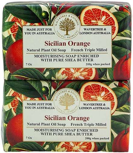 Wavertree & London Sicilian Orange Scented Natural Soap (2 Bars), 7oz Moisturizing French Triple Milled Soap Bars enriched with shea butter - Pure Plant Based Bath & Body Bars for All Skin Types - Image 8
