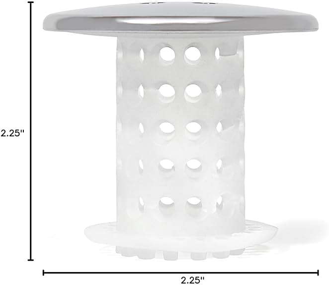 TubShroom Bathtub Drain Protector and Hair Catcher - 2 Pack, Chrome - Fits 1.5" - 1.75" Bathtub and Shower Drains - Image 2