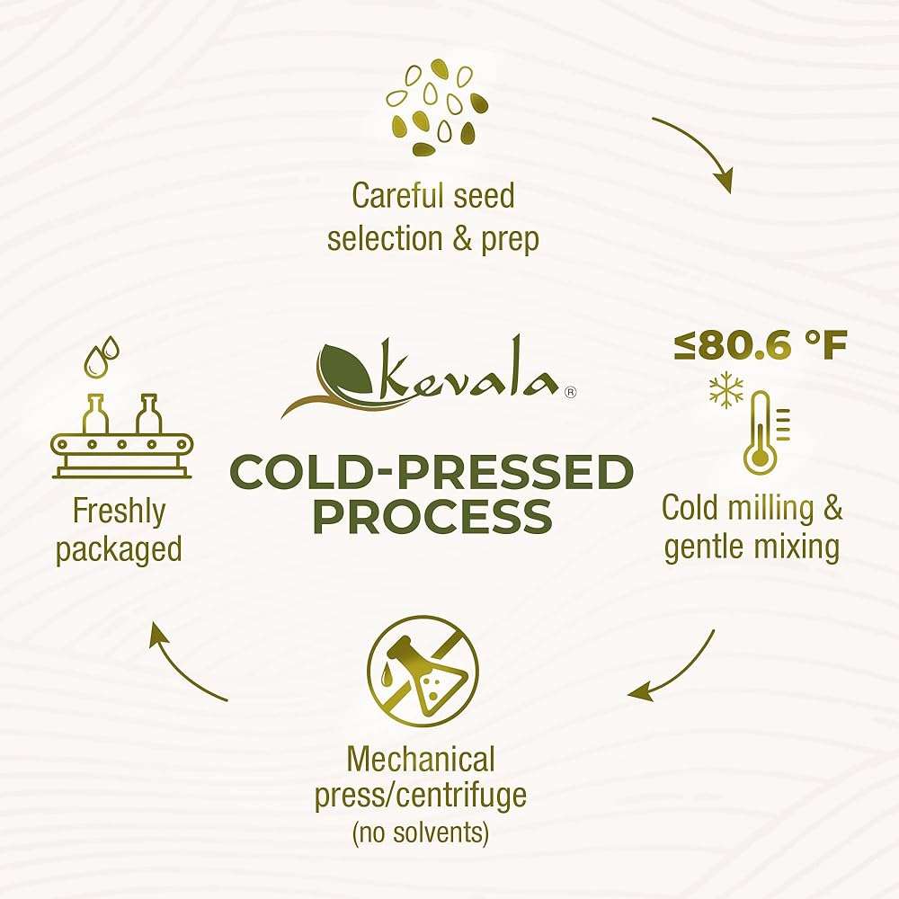 Kevala Organic Extra Virgin Sesame Oil – 12 oz, Good in Body Care and Hair Care, High Smoke Point Vegetable Oil for Cooking, Frying, and Baking, Made with Organic Sesame Seeds, Non-GMO and Kosher - Image 4