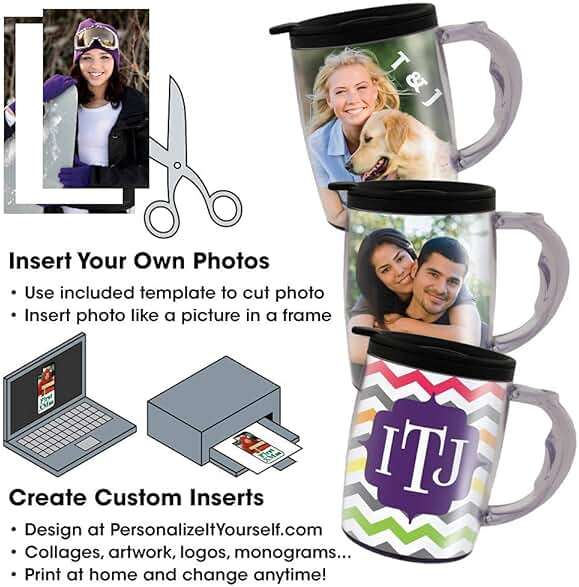 Mug with Handle – PixMug 15 oz Photo Mug with Spill Proof Top – The Mug That’s a Picture Frame - DIY - Insert Your Own photos or Create and Print Inserts Online – 24 Pack - Image 4