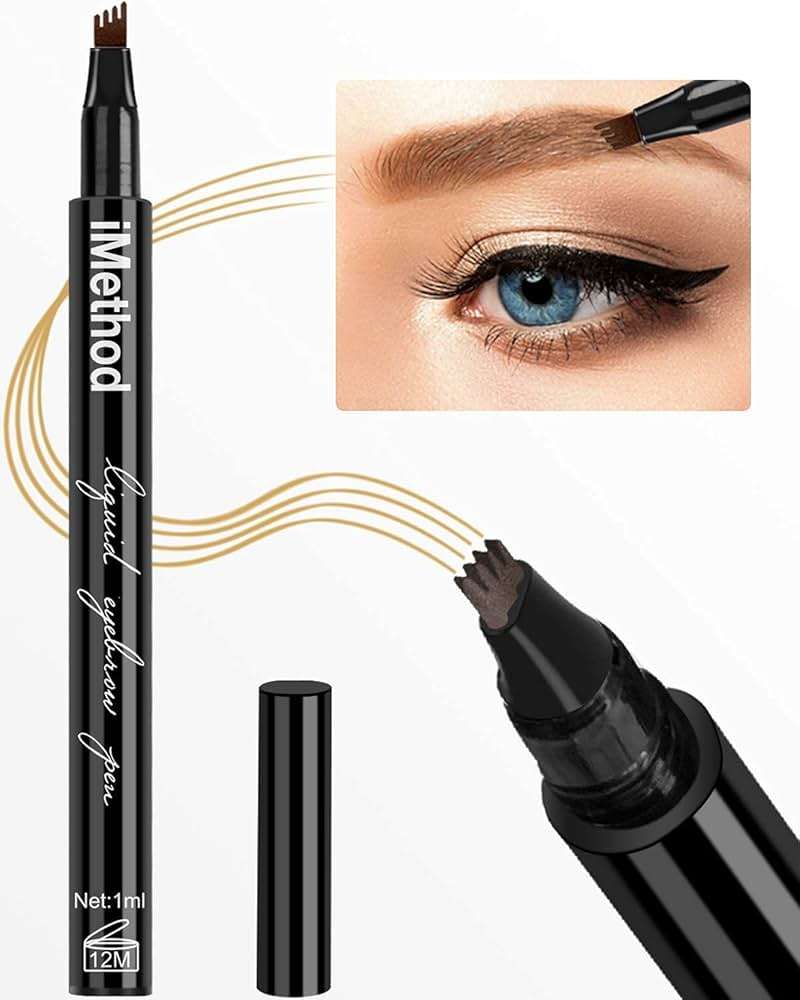 iMethod Eyebrow Pen - iMethod Eye Brown Makeup, Eyebrow Pencil with a Micro-Fork Tip Applicator Creates Natural Looking Brows Effortlessly and Stays on All Day, Light Brown - Image 1
