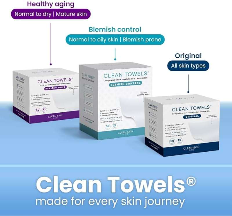 Clean Skin Club Clean Towels XL®, 100% USDA Biobased Face Towel, Disposable Face Towelette, Eczema Association Accepted, Makeup Remover Dry Wipes, Ultra Soft, 1 Pack, 50 Ct - Image 10
