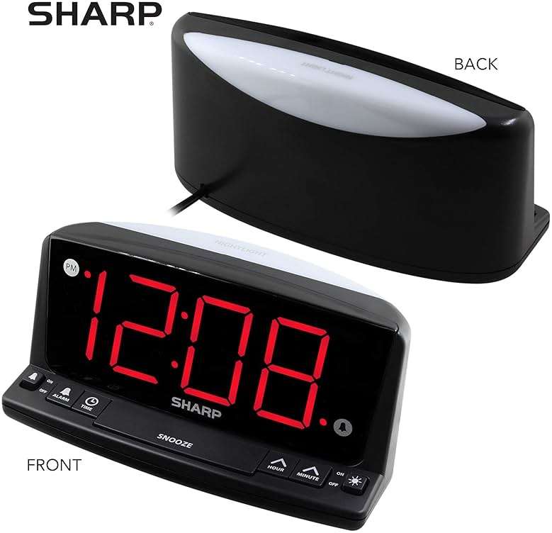 Sharp LED Digital Alarm Clock – Simple Operation - Easy to See Large Numbers, Built in Night Light, Loud Beep Alarm with Snooze, Bright Big Red Digit Display - Image 7